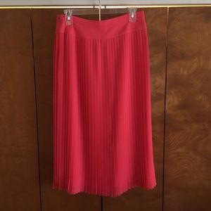 J. Crew Coral Pleated Skirt